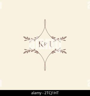 KU wedding initial logo letters in high quality professional design that will print well across any print media Stock Vector