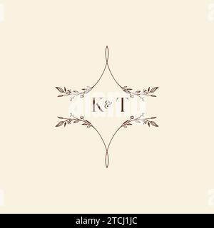KT wedding initial logo letters in high quality professional design that will print well across any print media Stock Vector