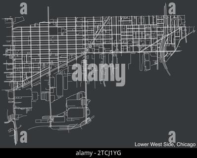 Street roads map of the LOWER WEST SIDE COMMUNITY AREA, CHICAGO Stock ...