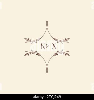KX wedding initial logo letters in high quality professional design that will print well across any print media Stock Vector