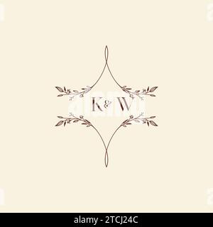 KW wedding initial logo letters in high quality professional design that will print well across any print media Stock Vector