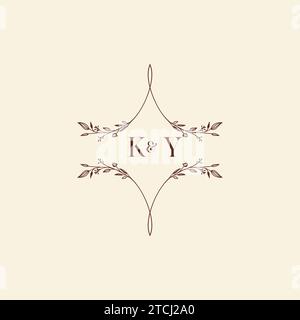 KY wedding initial logo letters in high quality professional design that will print well across any print media Stock Vector
