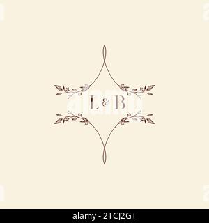 LB wedding initial logo letters in high quality professional design that will print well across any print media Stock Vector