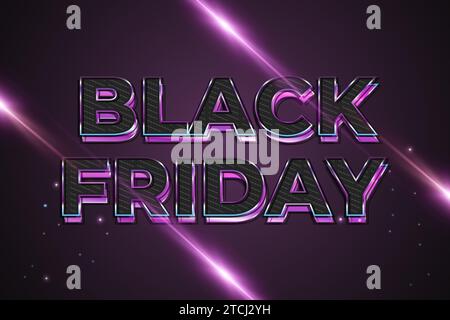 Black Friday Sale Label with Colorful Vibrant Text. Design element for sale banners, posters, cards Stock Vector