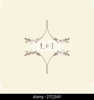 LI wedding initial logo letters in high quality professional design that will print well across any print media Stock Vector