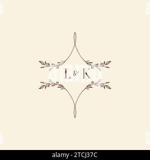 LK wedding initial logo letters in high quality professional design that will print well across any print media Stock Vector