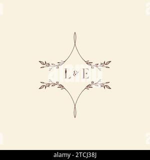 LE wedding initial logo letters in high quality professional design that will print well across any print media Stock Vector