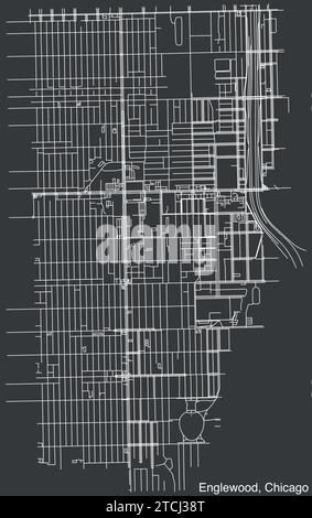 Comprehensive street roads map of Englewood community area, Chicago.