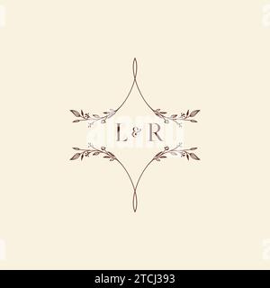 LR wedding initial logo letters in high quality professional design that will print well across any print media Stock Vector