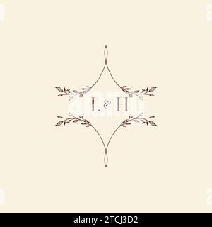 LH wedding initial logo letters in high quality professional design that will print well across any print media Stock Vector