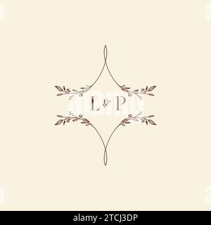 LP wedding initial logo letters in high quality professional design that will print well across any print media Stock Vector