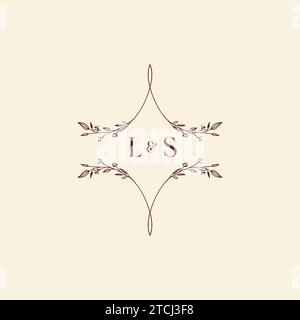 LS wedding initial logo letters in high quality professional design that will print well across any print media Stock Vector