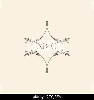 MC wedding initial logo letters in high quality professional design that will print well across any print media Stock Vector