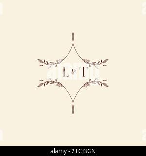 LT wedding initial logo letters in high quality professional design that will print well across any print media Stock Vector