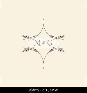 MG wedding initial logo letters in high quality professional design that will print well across any print media Stock Vector
