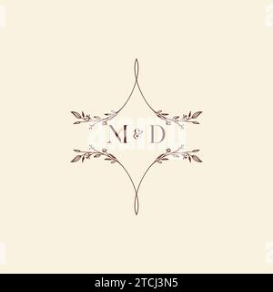 MD wedding initial logo letters in high quality professional design that will print well across any print media Stock Vector