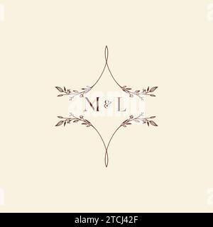 ML wedding initial logo letters in high quality professional design that will print well across any print media Stock Vector