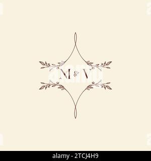 MV wedding initial logo letters in high quality professional design that will print well across any print media Stock Vector