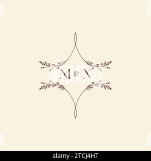 MN wedding initial logo letters in high quality professional design that will print well across any print media Stock Vector