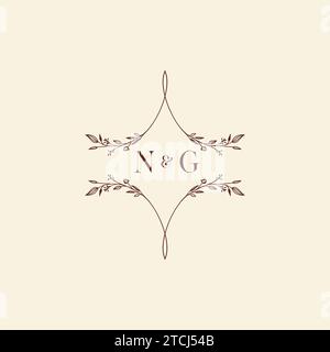NG wedding initial logo letters in high quality professional design that will print well across any print media Stock Vector