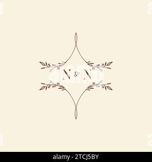 NN wedding initial logo letters in high quality professional design that will print well across any print media Stock Vector