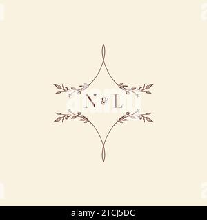 NL wedding initial logo letters in high quality professional design that will print well across any print media Stock Vector