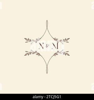 NM wedding initial logo letters in high quality professional design that will print well across any print media Stock Vector