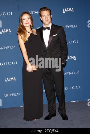 Olivia Wilde and Jason Sudeikis at the LACMA 2013 Art + Film Gala Honoring Martin Scorsese And David Hockney held at the LACMA in Los Angeles, USA on Stock Photo