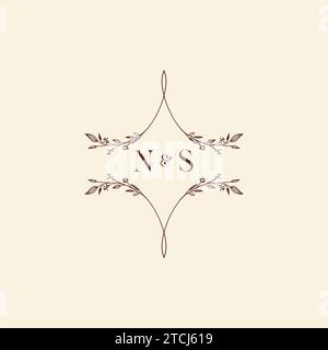 NS wedding initial logo letters in high quality professional design that will print well across any print media Stock Vector