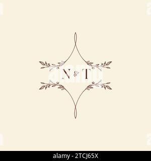 NT wedding initial logo letters in high quality professional design that will print well across any print media Stock Vector