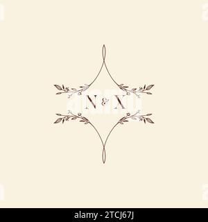 NX wedding initial logo letters in high quality professional design that will print well across any print media Stock Vector