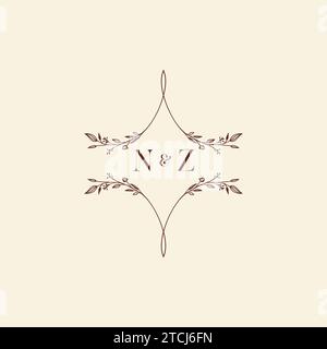 NZ wedding initial logo letters in high quality professional design that will print well across any print media Stock Vector