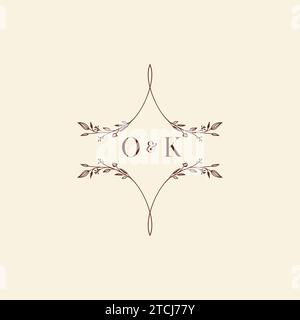OK wedding initial logo letters in high quality professional design that will print well across any print media Stock Vector