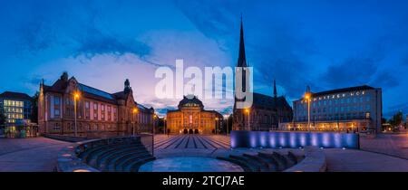 The Theatre Square in Chemnitz is located on the Street of Nations near the main railway station. It is surrounded by the Koenig-Albert-Museum, the Stock Photo