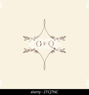 OQ wedding initial logo letters in high quality professional design that will print well across any print media Stock Vector