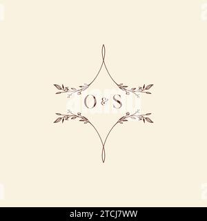 OS wedding initial logo letters in high quality professional design that will print well across any print media Stock Vector
