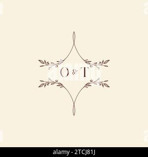OT wedding initial logo letters in high quality professional design that will print well across any print media Stock Vector