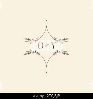 OY wedding initial logo letters in high quality professional design that will print well across any print media Stock Vector