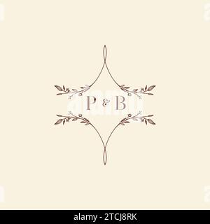 PB wedding initial logo letters in high quality professional design that will print well across any print media Stock Vector