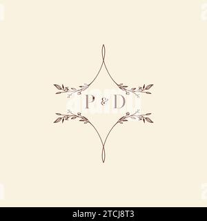 PD wedding initial logo letters in high quality professional design that will print well across any print media Stock Vector