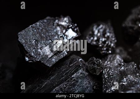 Black charcoal texture background. selective focus Stock Photo