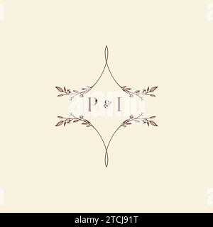 PI wedding initial logo letters in high quality professional design that will print well across any print media Stock Vector