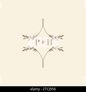 PH wedding initial logo letters in high quality professional design that will print well across any print media Stock Vector