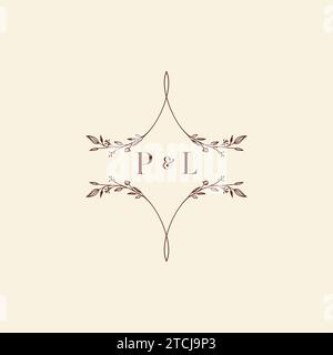 PL wedding initial logo letters in high quality professional design that will print well across any print media Stock Vector