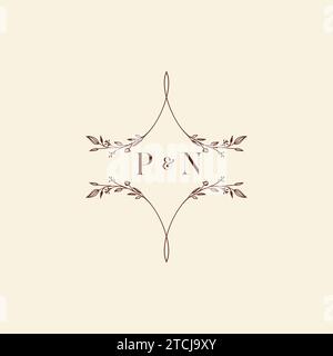PN wedding initial logo letters in high quality professional design that will print well across any print media Stock Vector