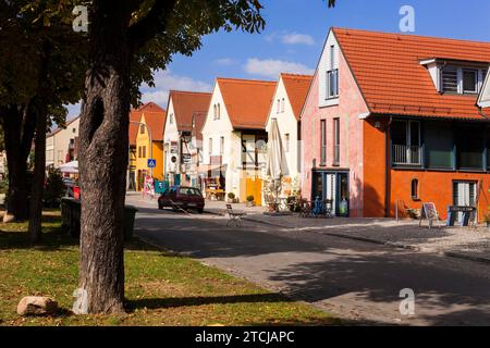 Altkoetzschenbroda village green with numerous restaurants and quaint pubs Stock Photo