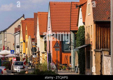 Altkoetzschenbroda village green with numerous restaurants and quaint pubs Stock Photo