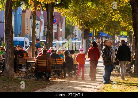 Altkoetzschenbroda village green with numerous restaurants and quaint pubs Stock Photo