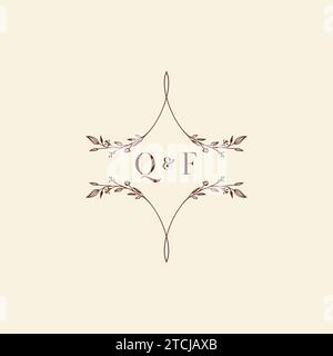 QF wedding initial logo letters in high quality professional design that will print well across any print media Stock Vector