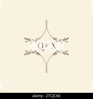 QX wedding initial logo letters in high quality professional design that will print well across any print media Stock Vector